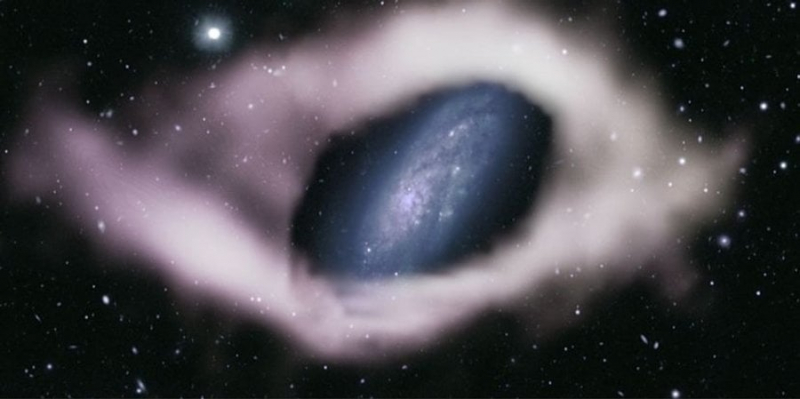Газовий щит. Вчені знайшли рідкісну галактику, оперезану таємничим величезним кільцем